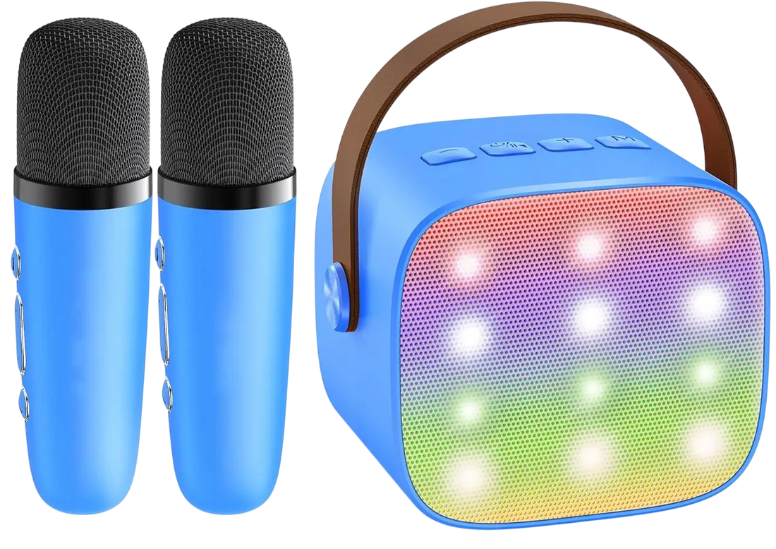 DuetPop Mini speaker with two wireless microphones